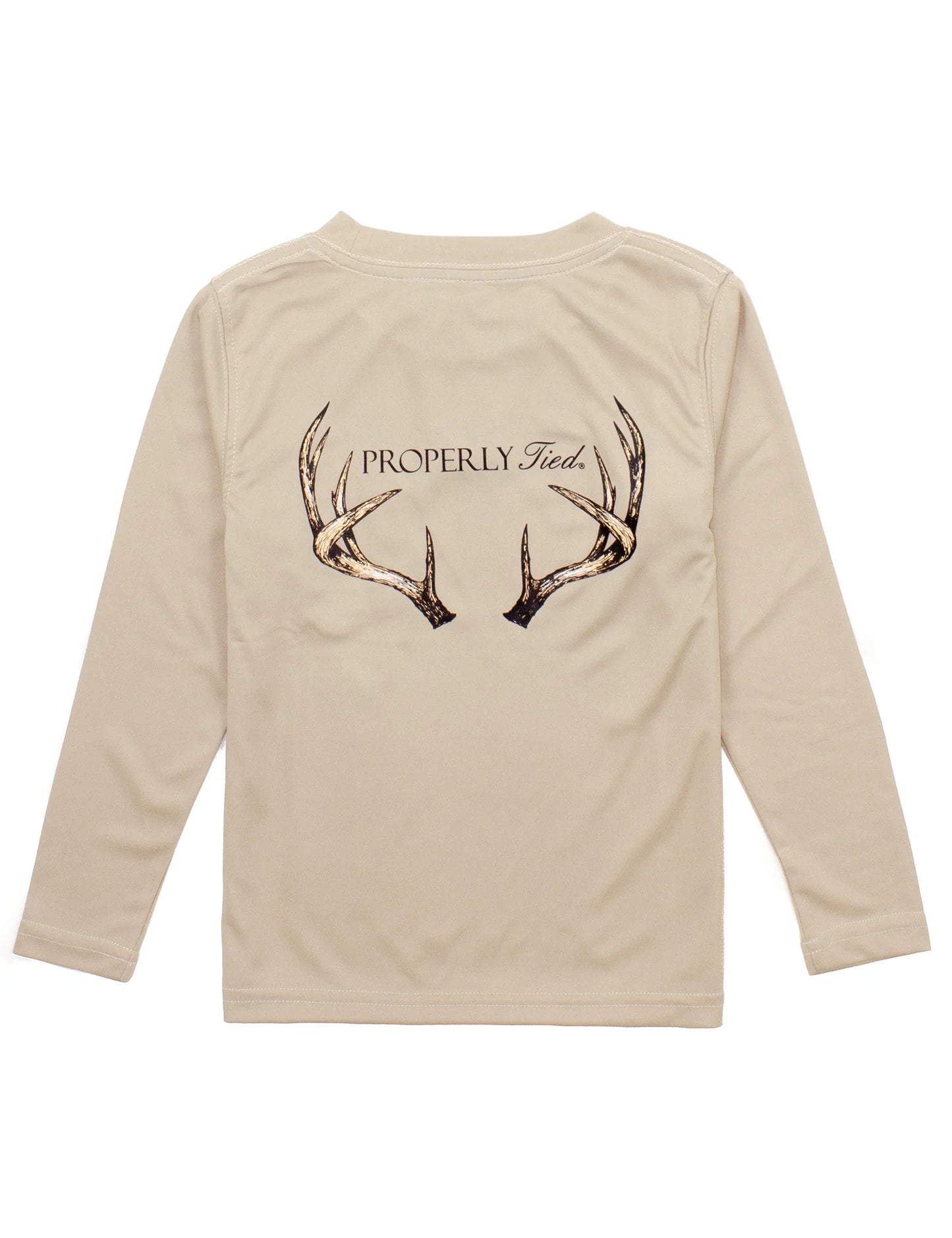 Properly Tied- Boy's Performance Tee, Vintage Antler