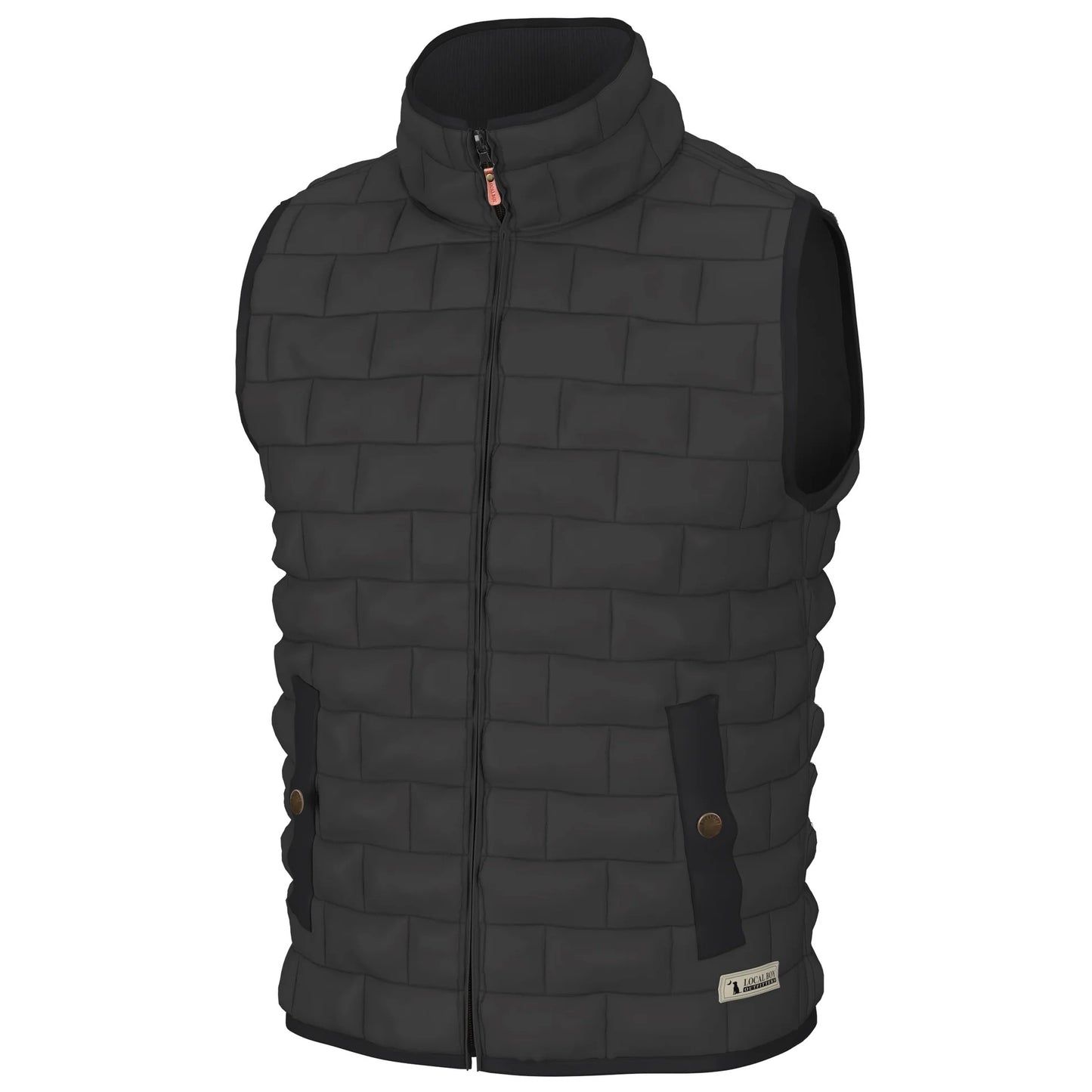 Local Boy- Brick Quilted Vest, Charcoal