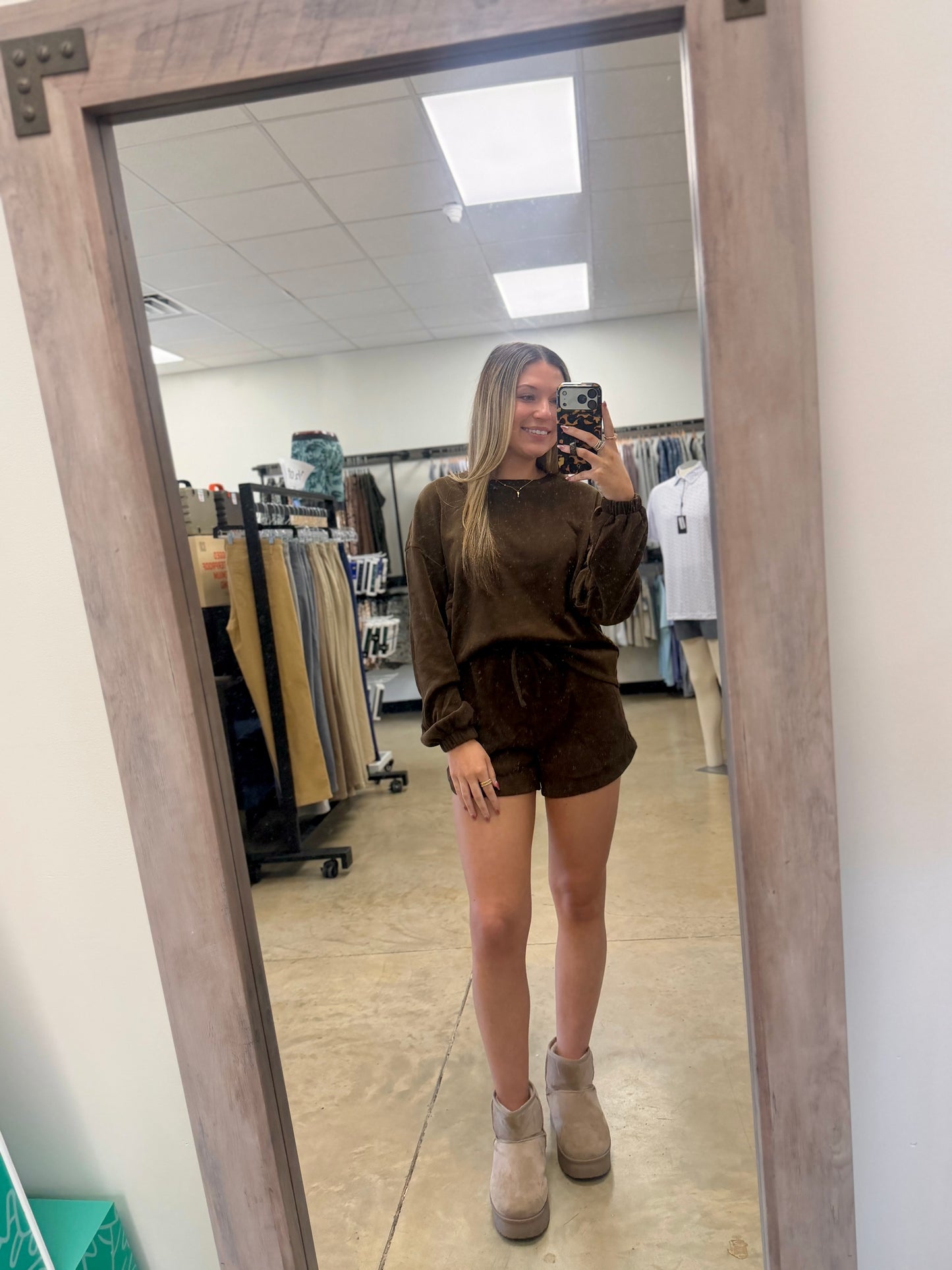 Women's 2 Piece Lounge Set, Brown