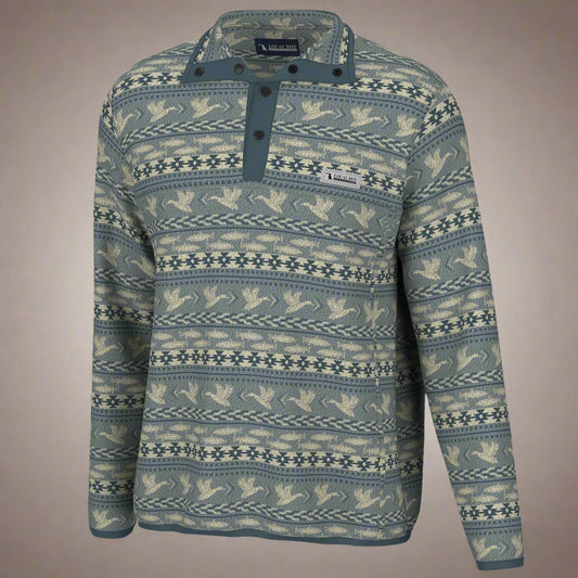 Local Boy- Youth Printed Quarter Snap, Fish&Duck Aztec