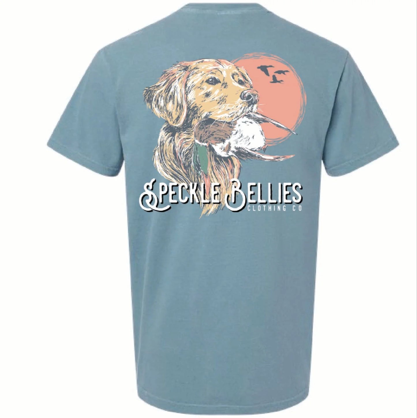 Speckle Bellies- Dog Duck Yellow Lab / ice blue