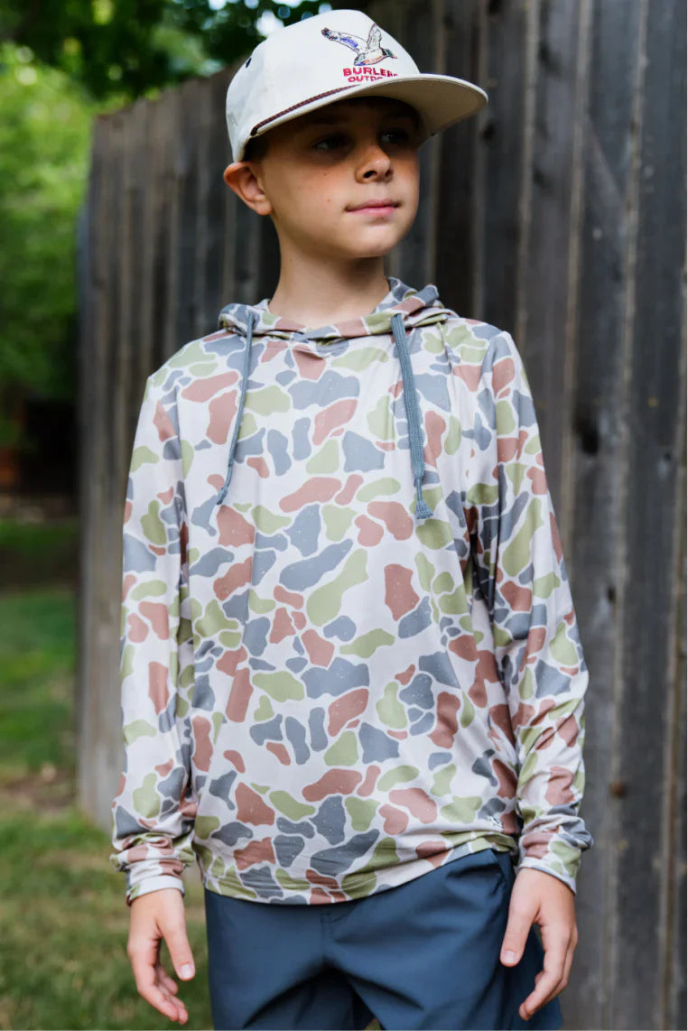 Burlebo-Youth Performance Hoodie Driftwood Camo