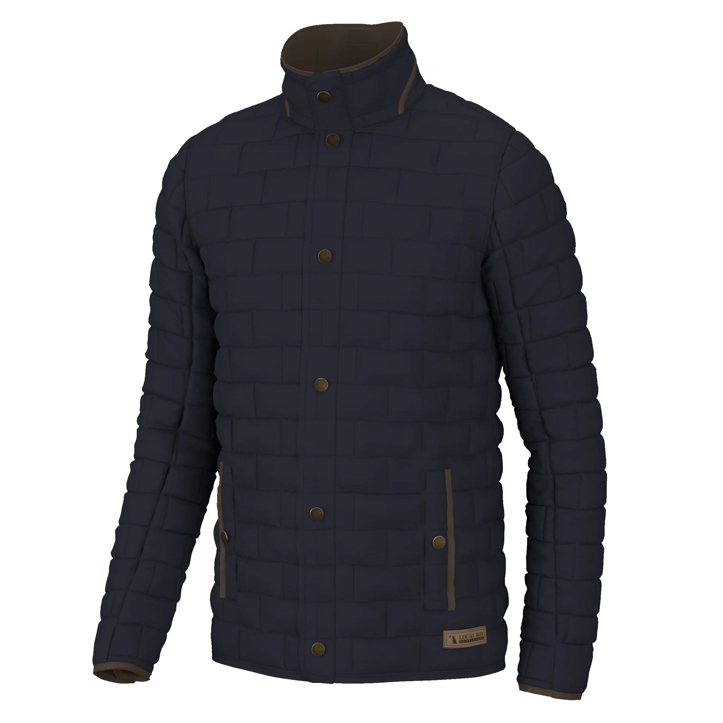 Local Boy- Brick Quilted Jacket, Navy