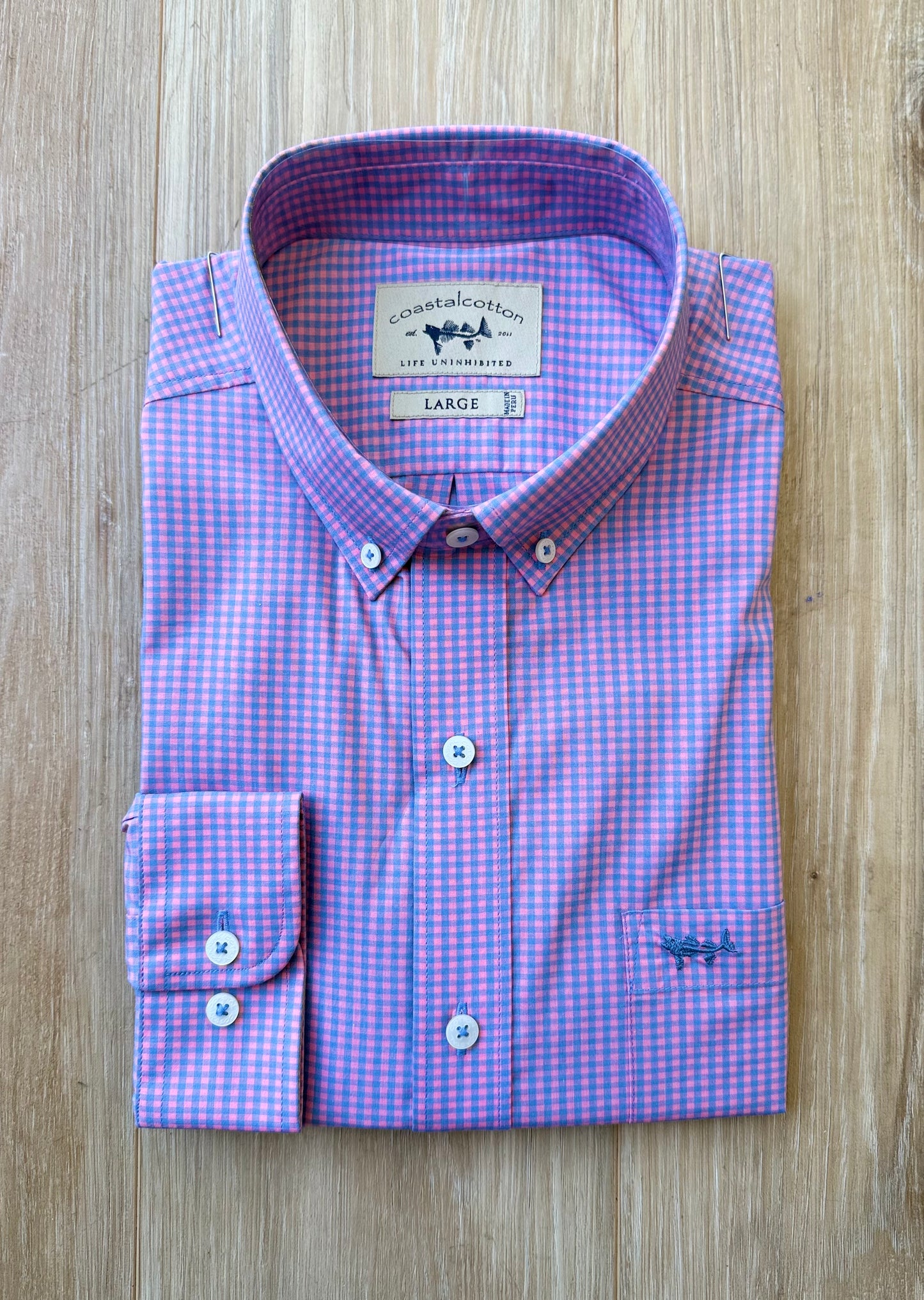 Coastal Cotton- Youth Sports Shirt, Seaside Gingham