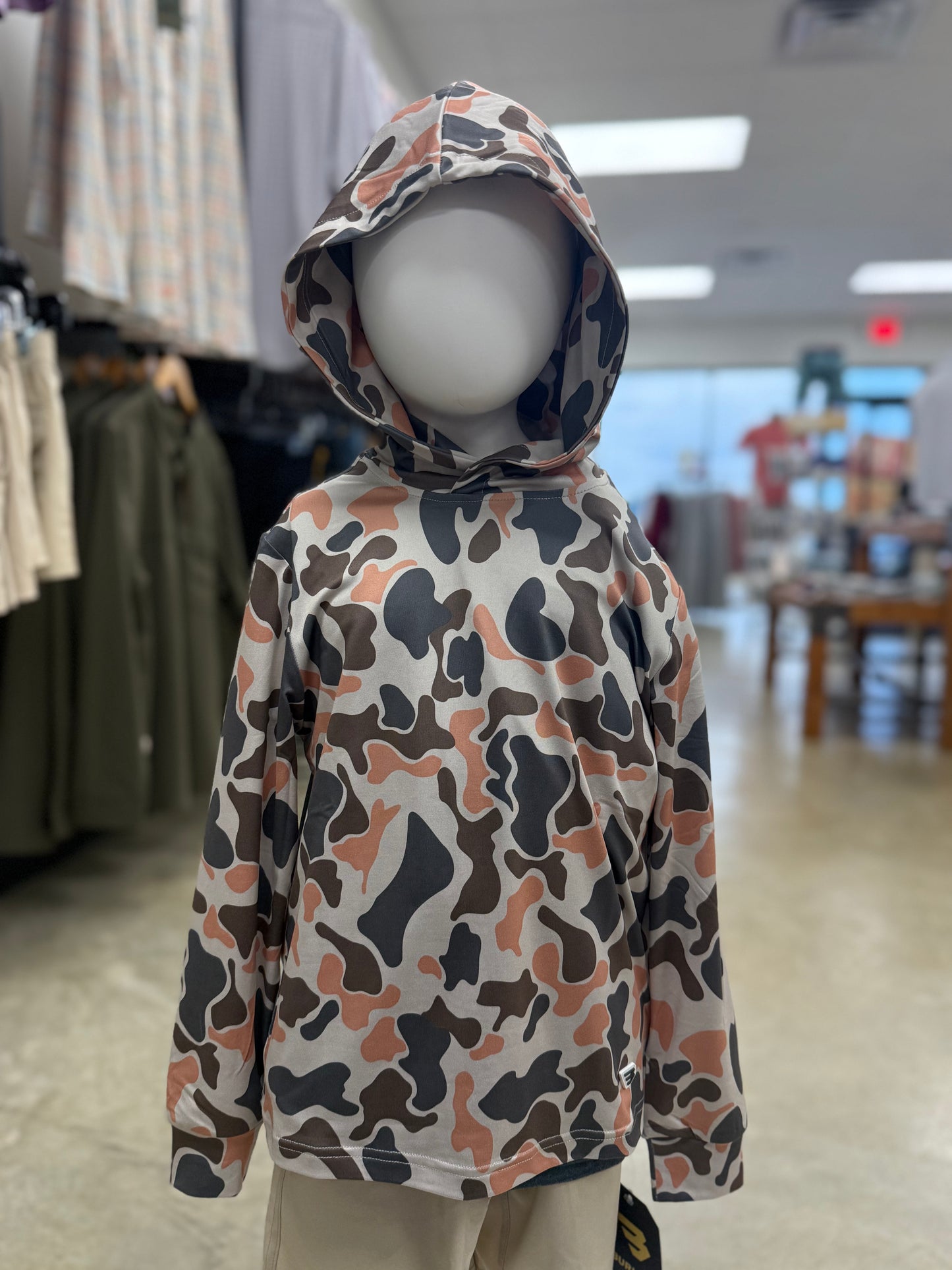 Burlebo- Youth Performance Hoodie, Vintage Camo