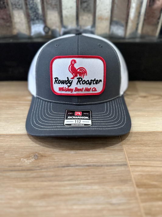 Whiskey Bent Hat Co.- Rowdy Rooster, Grey/White
