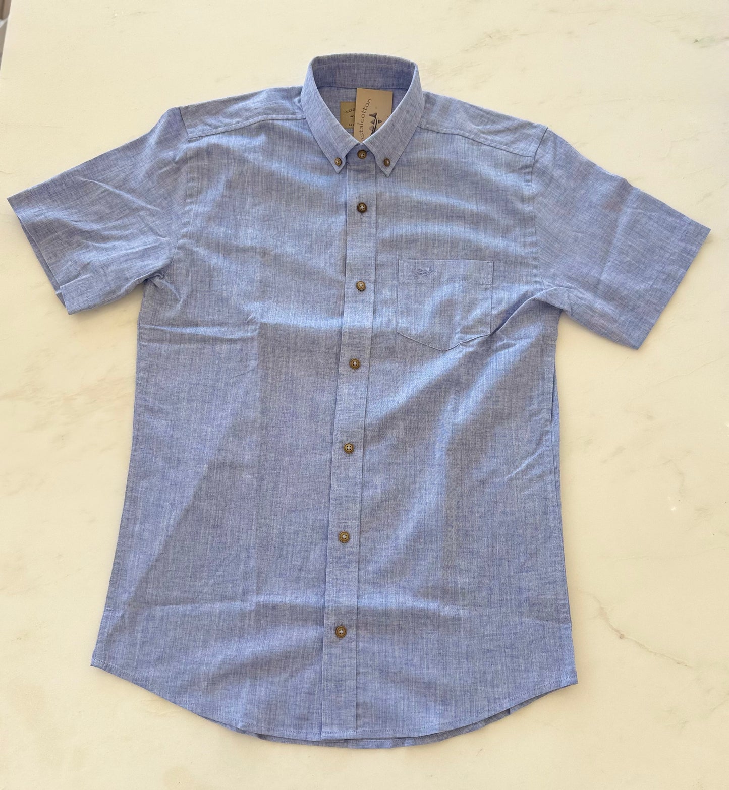 Coastal Cotton-Cotton Linen SS Button Up