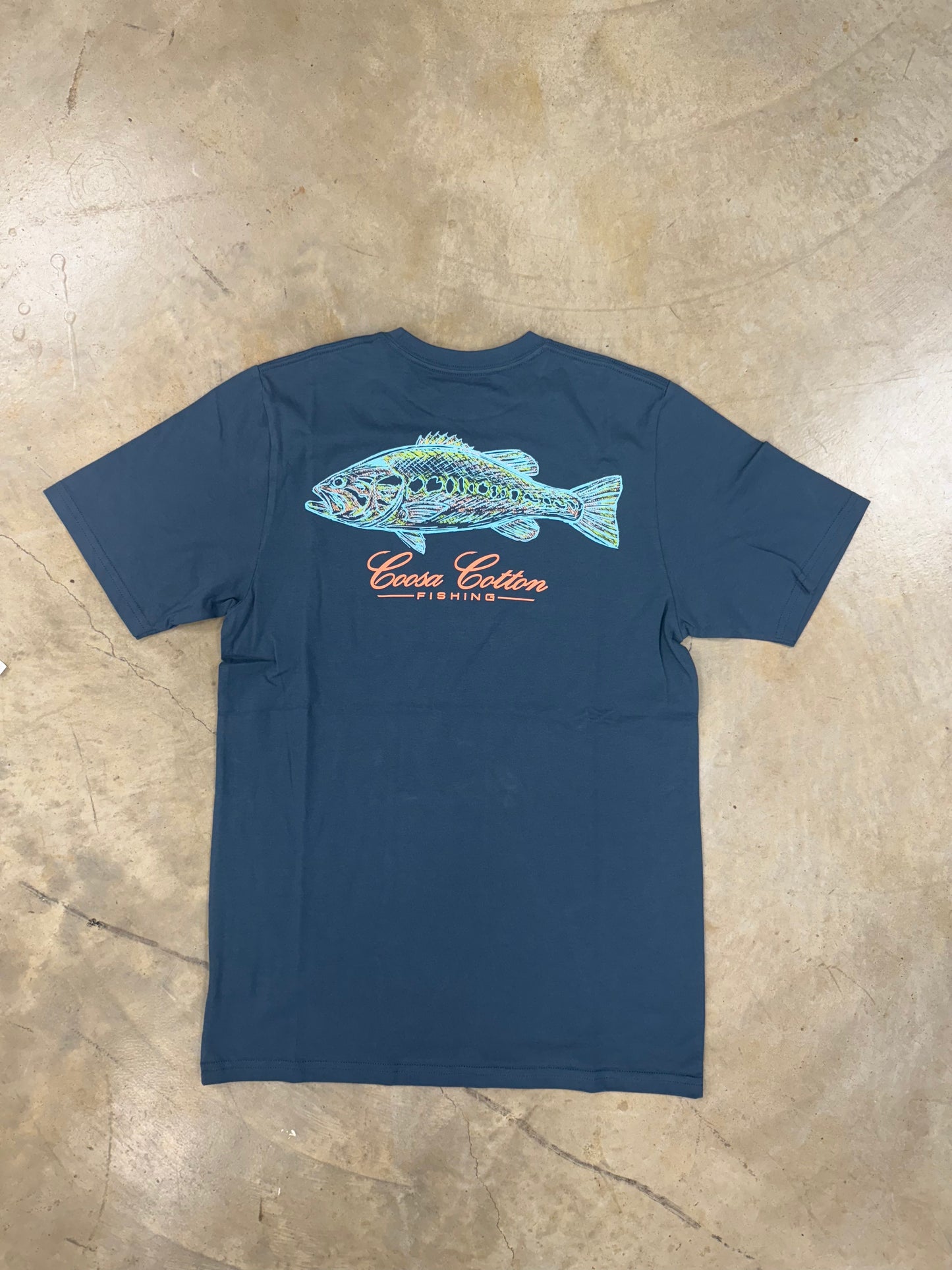 Coosa Cotton- Abstract Bass, Vintage Navy