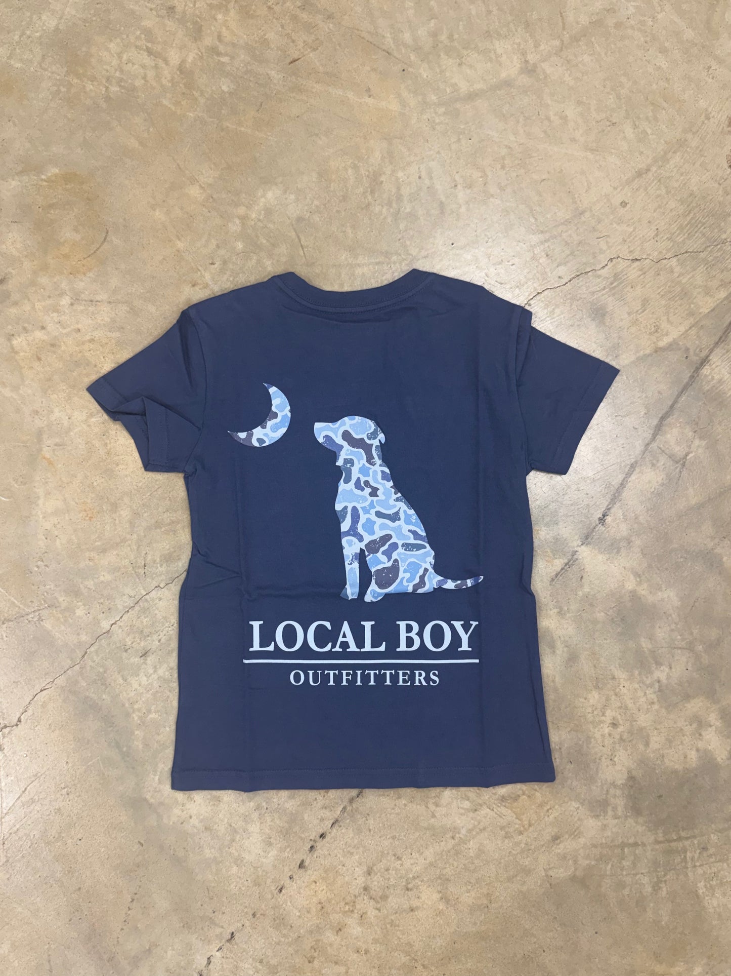 Local Boy- Youth Distressed LCF Cobalt Dog and Moon SS Tee