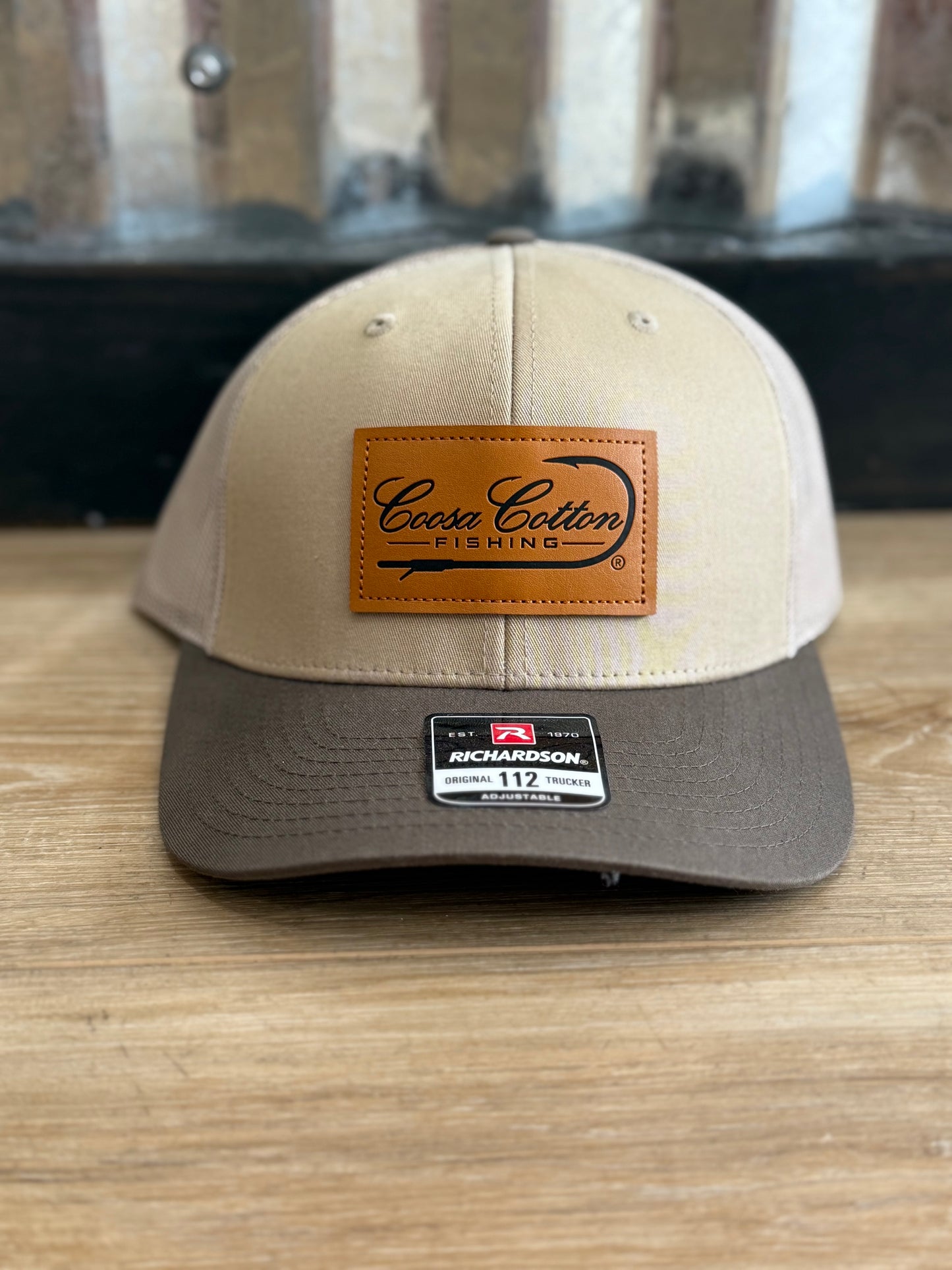 Coosa Cotton- Leather Patch, Khaki/ Brown