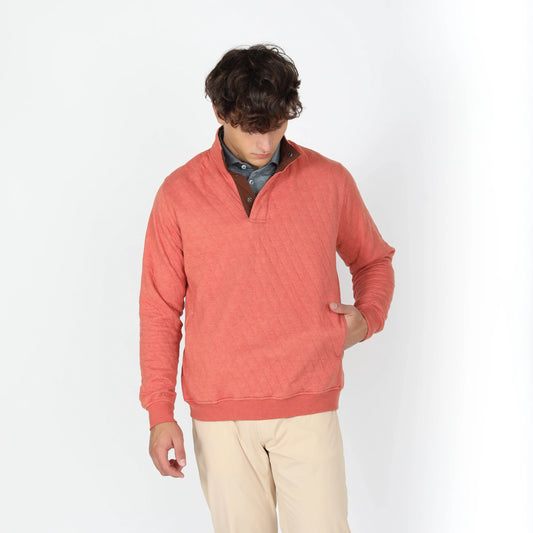 Southern Point- Harper Quilted Snap Pullover, Redwood