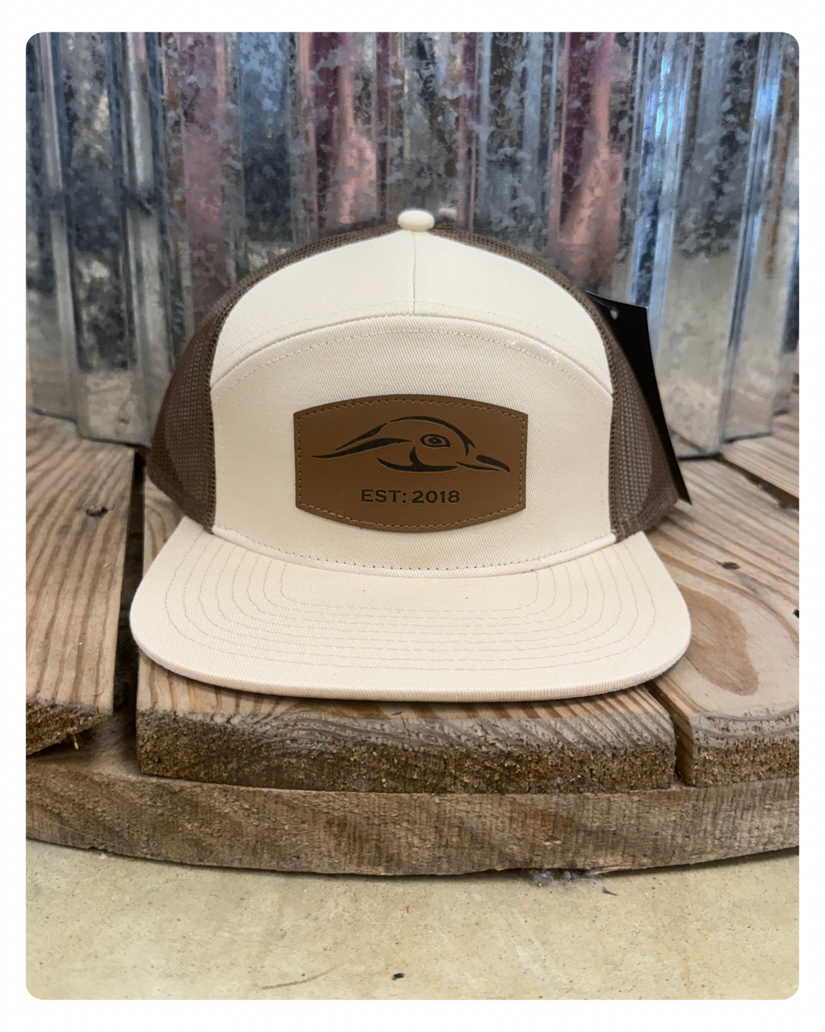 AFW- 7 Panel Leather Patch Hat