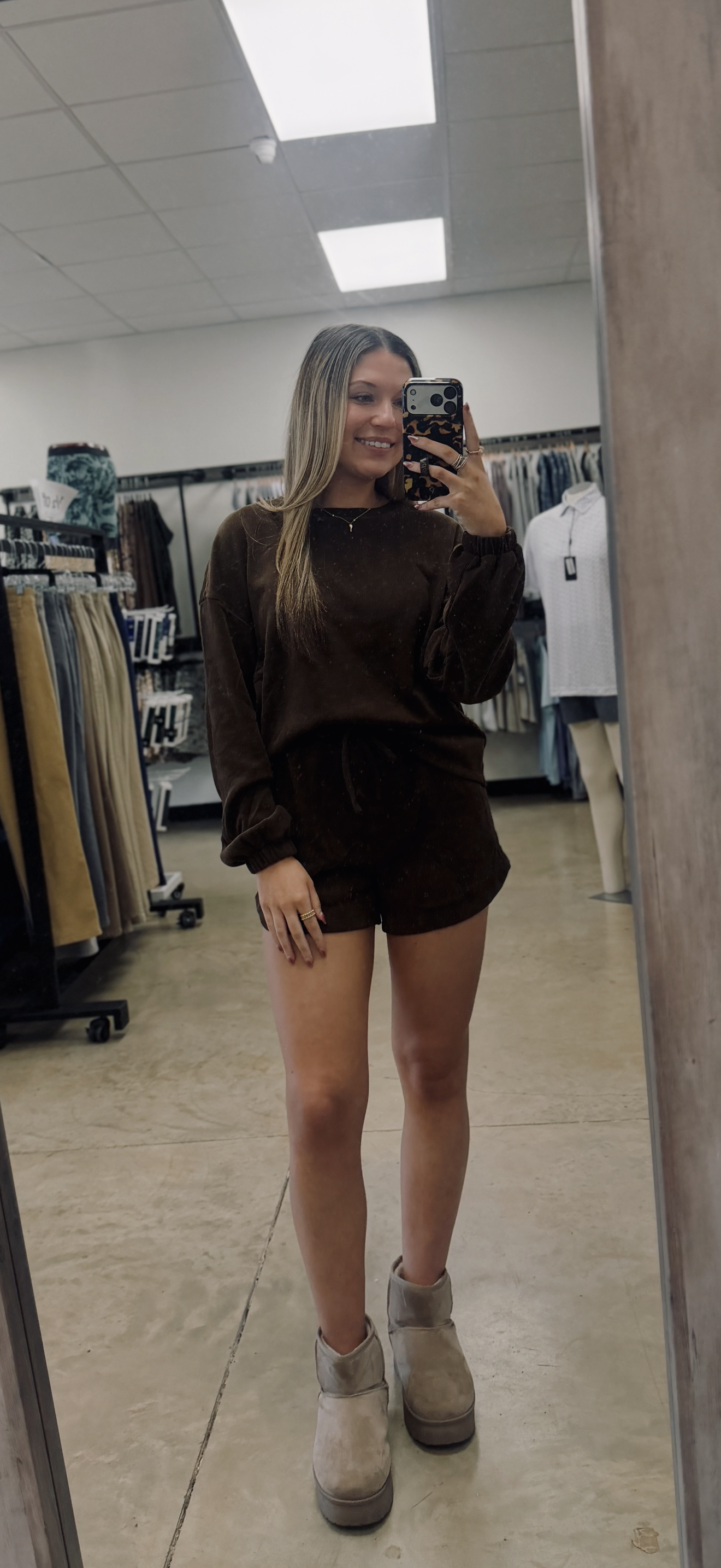 Women's 2 Piece Lounge Set, Brown