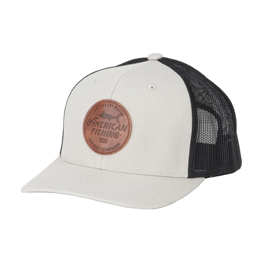 AFTCO- Lemonade Leather Trucker Hat, Silver