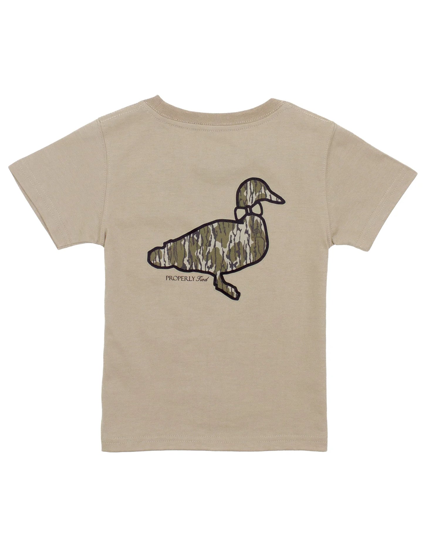Properly Tied- Mossy Oak Logo SS, Sand
