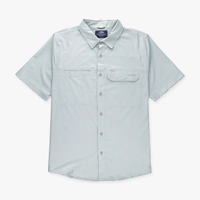 AFTCO-Air O Mesh Button Down, Harbor Gray