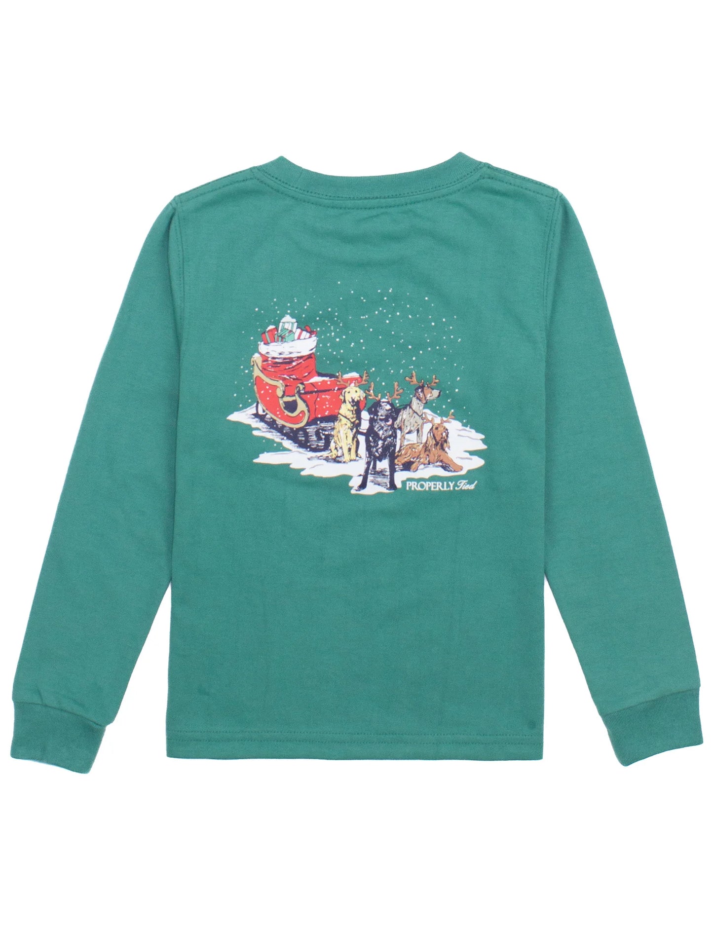 Properly Tied- Baby Sleigh Dogs, LS Teal