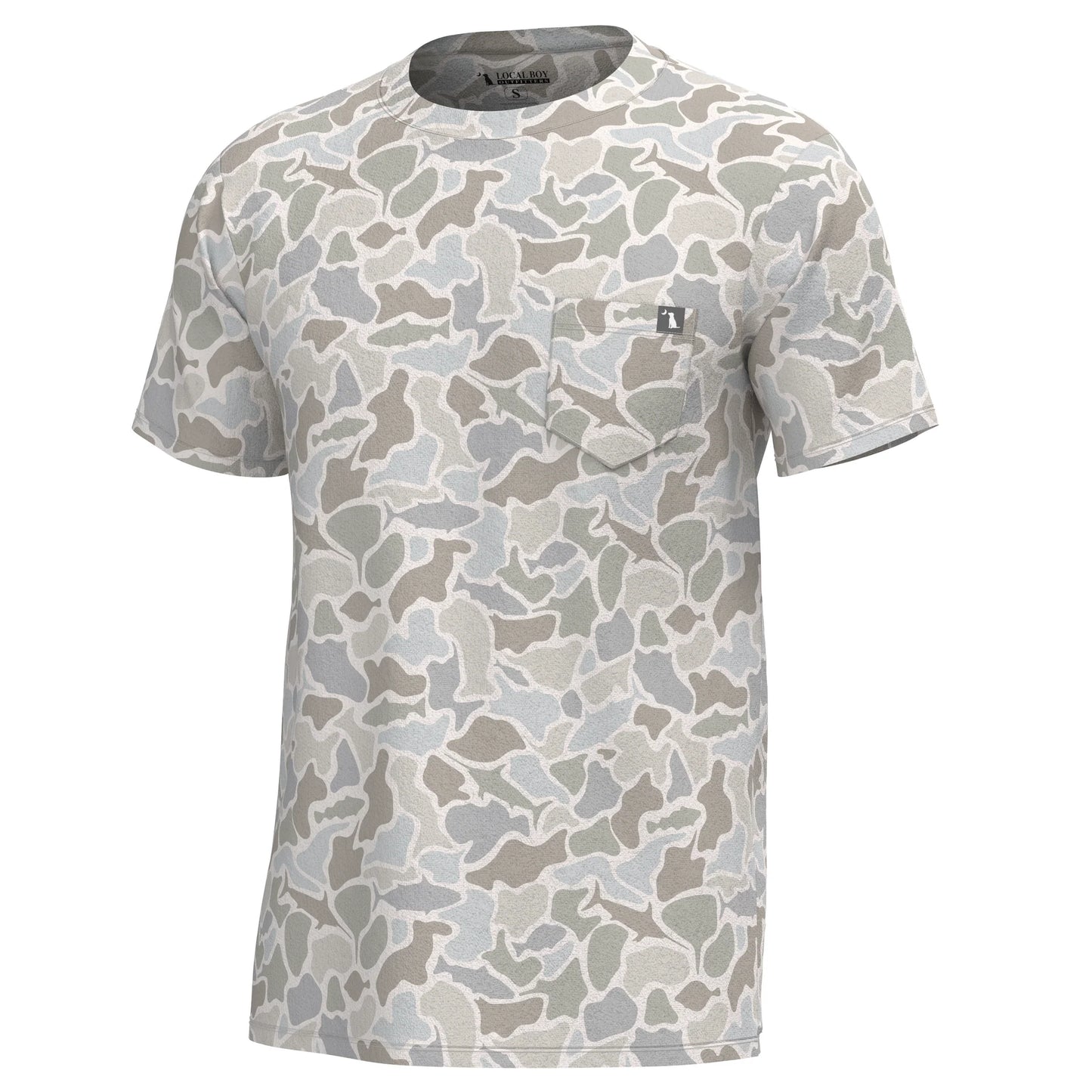 Local Boy- Heather Blend Crew, Saltwater Camo