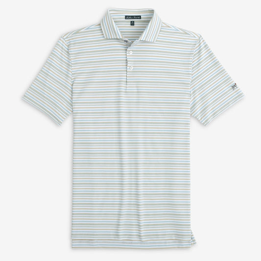 Southern Point- Youth Valley Stripe Polo, White/Light/Blue/Tan