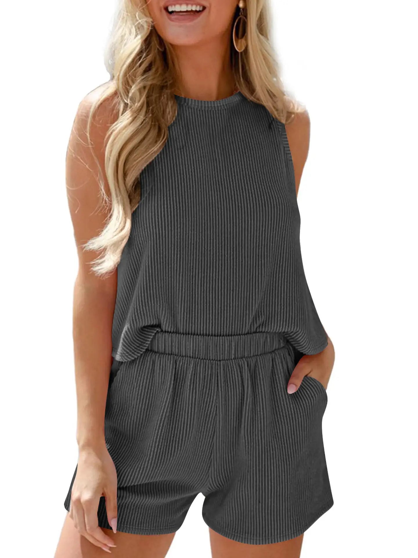 Women's Sleeveless Set, Gray
