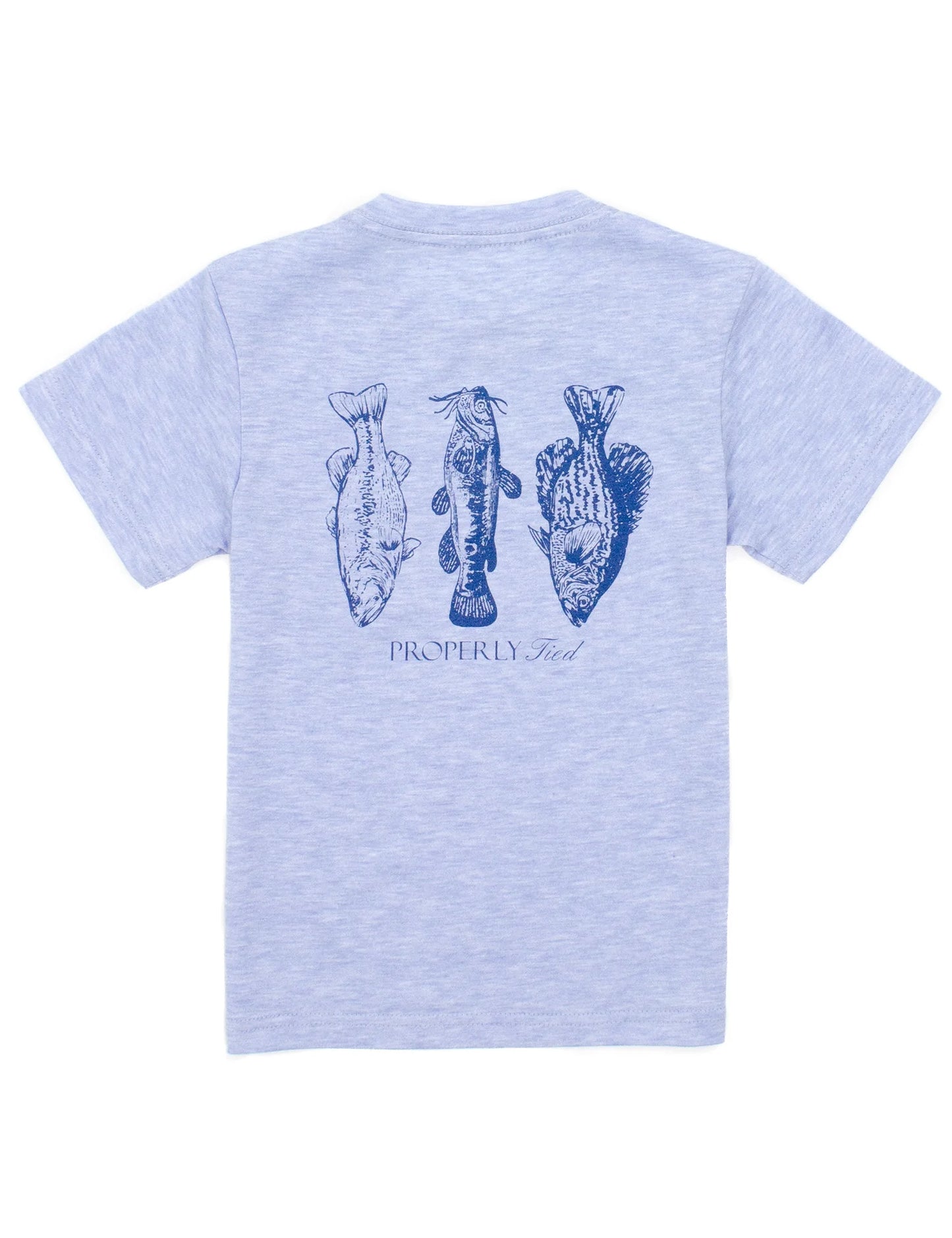 Properly Tied- Boys Portland Pocket Tee SS, Baby Blue Heather