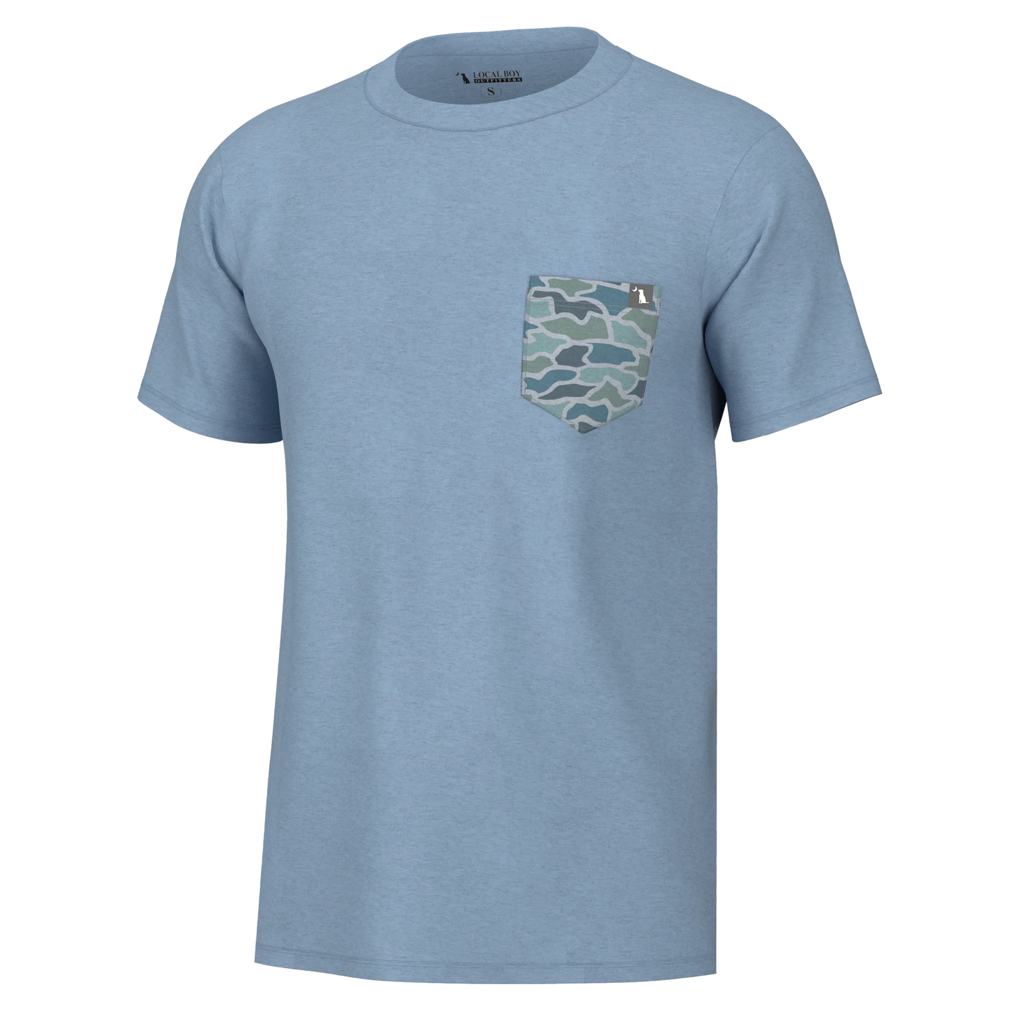 Local Boy- Heather Blend Crew, Blue Oak Camo