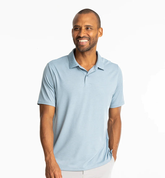 Free Fly-Men's Elevate Polo, Blue Fog