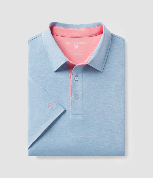 Southern Shirt Co. - Grayton Heather Polo, Dream Blue