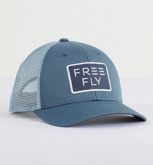 Free Fly- Wave Trucker Hat, Slate Blue