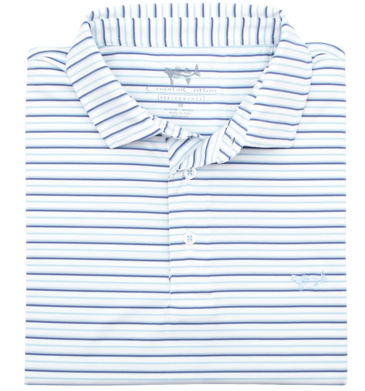 Coastal Cotton- Blue Sky Stripe Polo