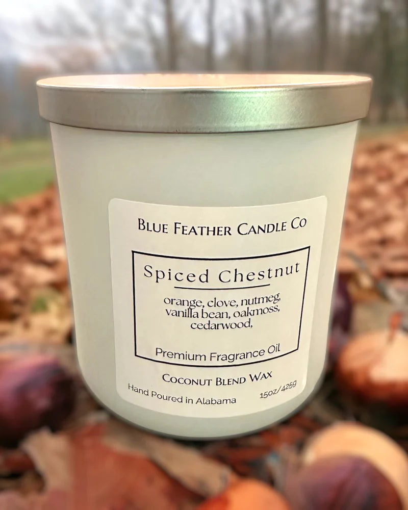 Blue Feather Candle Co- Spiced Chestnut