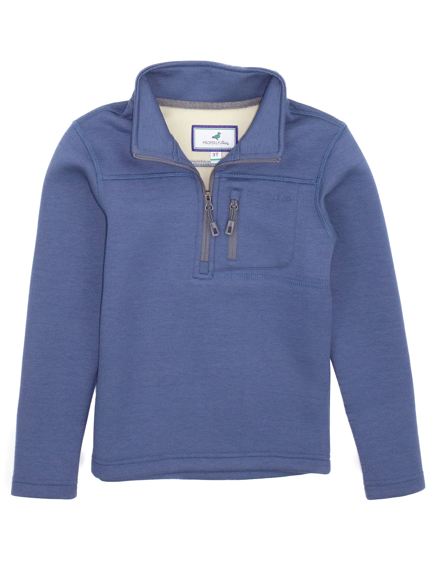 Properly Tied- Boy's Arctic Pullover, Stone Blue