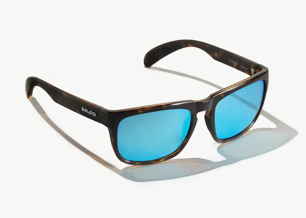 Bajio- Swash-Brown Tortoise Gloss-Blue Mirror Glass