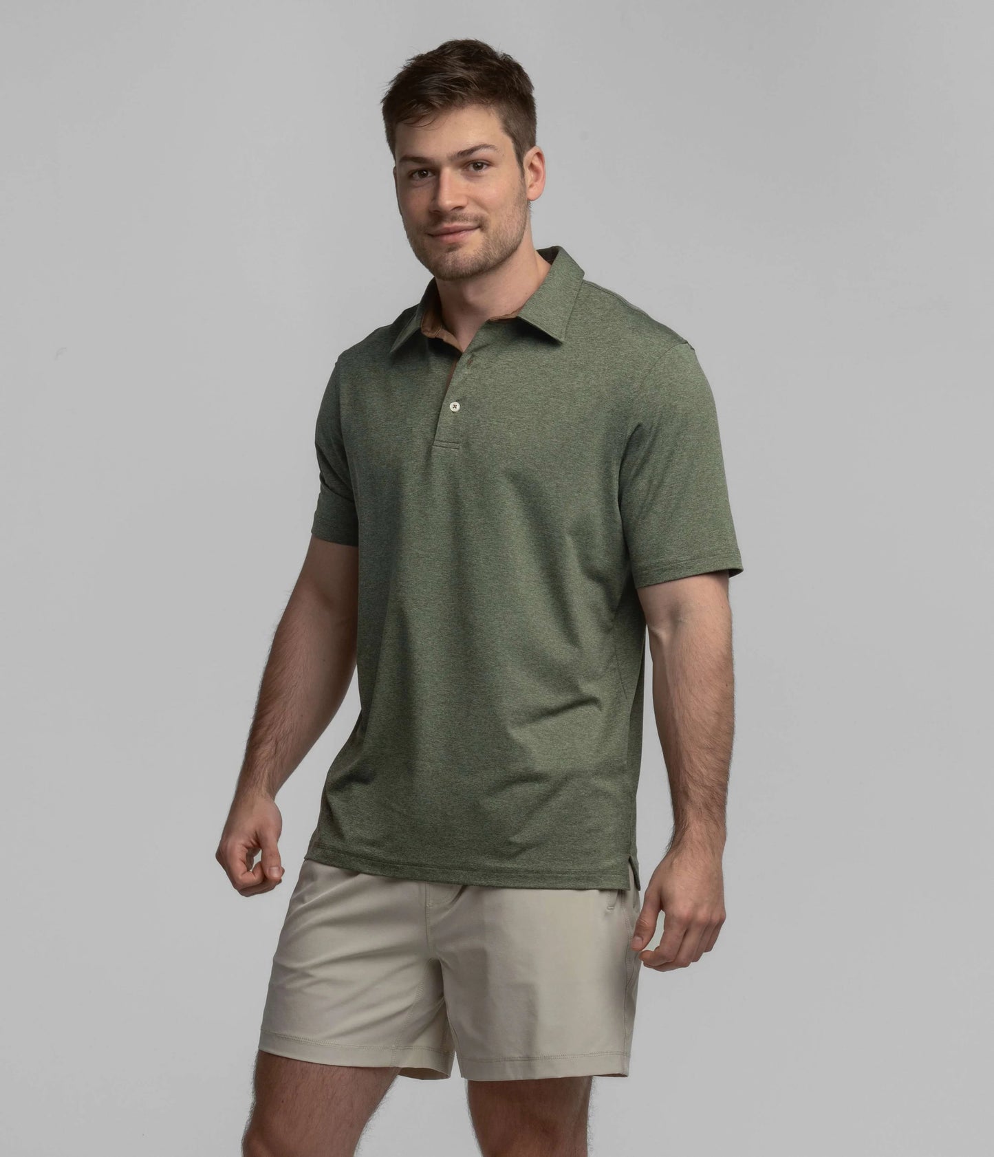 Southern Shirt Co.- Grayton Heather Polo, Thyme
