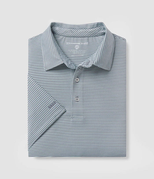 Southern Shirt Co.- Largo Stripe Polo, Tonal Teal
