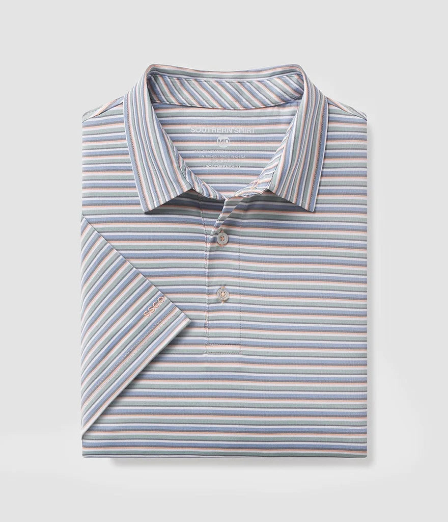 Southern Shirt Co. - Tybee Stripe Polo, Amberjack