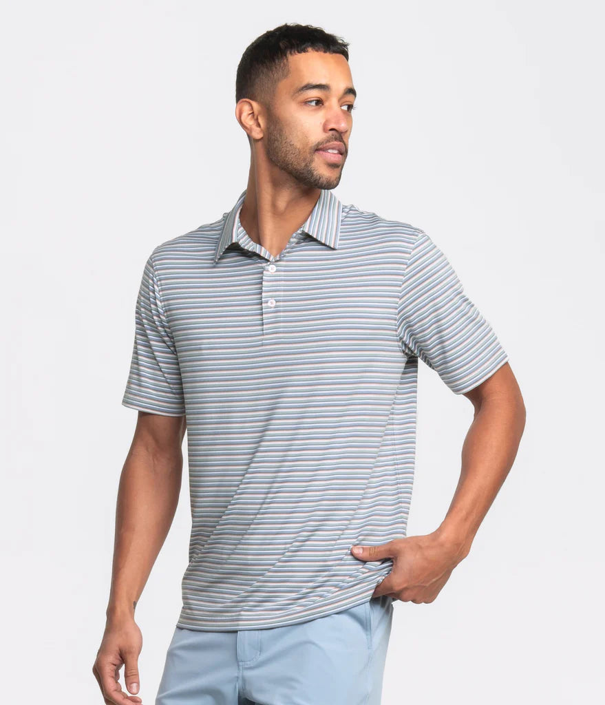 Southern Shirt Co. - Tybee Stripe Polo, Amberjack