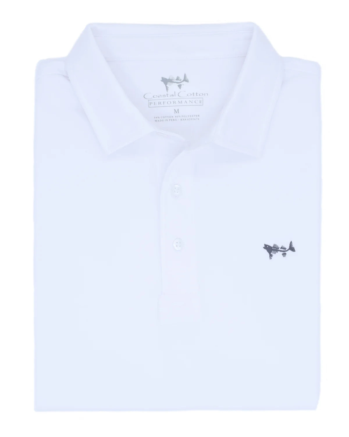 Coastal Cotton- Solid Mesh Polo, White