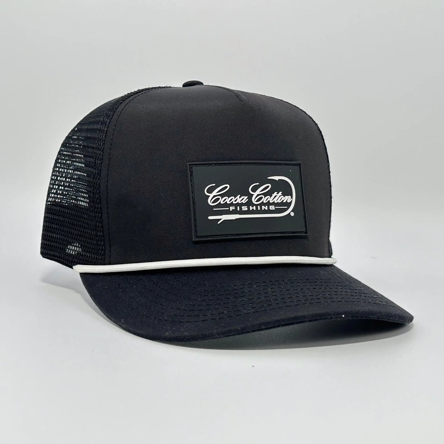 Coosa Cotton- Rope Trucker Hat, Black