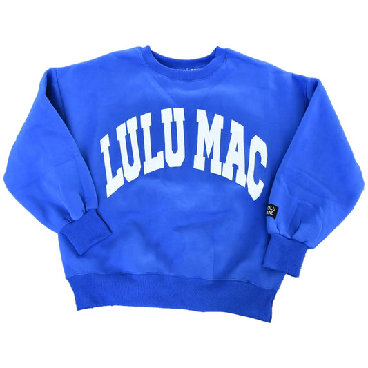 Women's- Lulu Mac Sweatshirt, Royal White