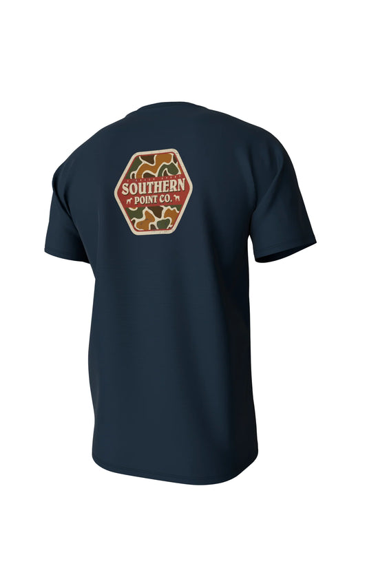 Southern Point- Youth Camo Midnight Navy Tee