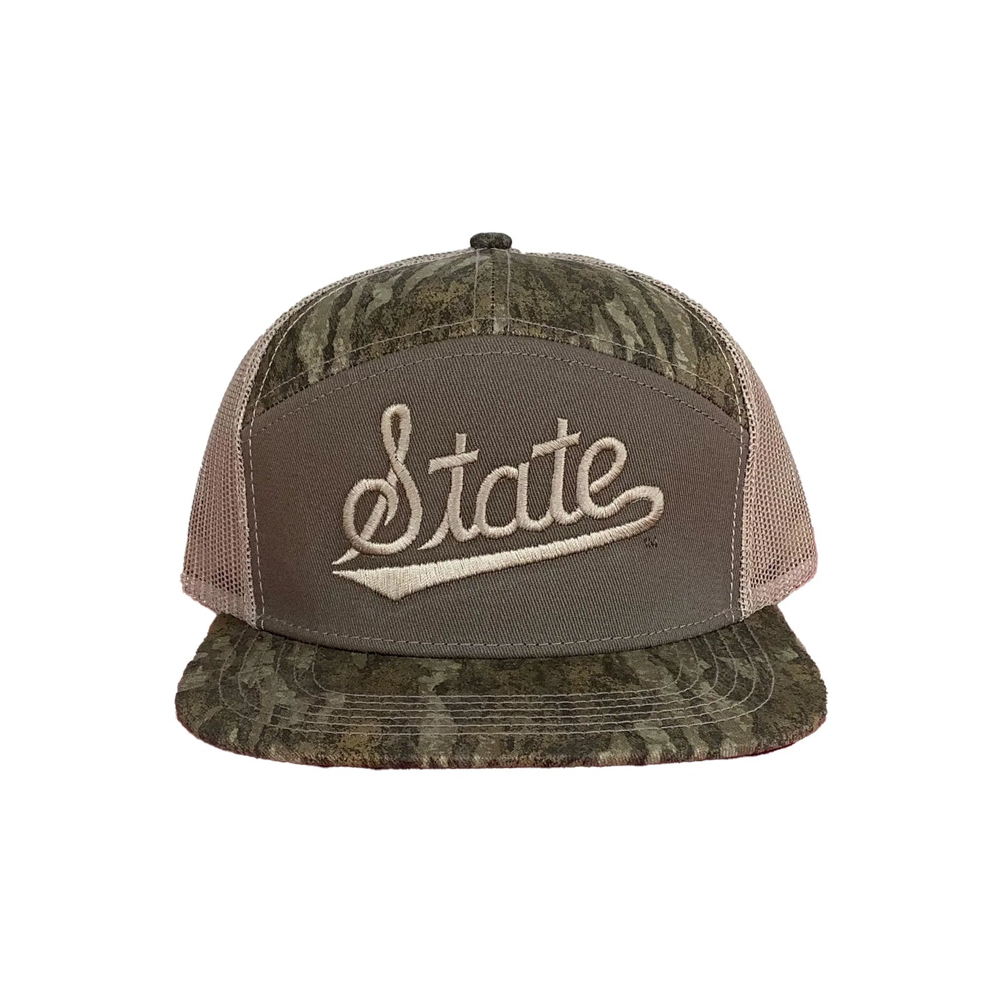 Speckle Bellies- MSU State Script 7 Panel, Bottomland