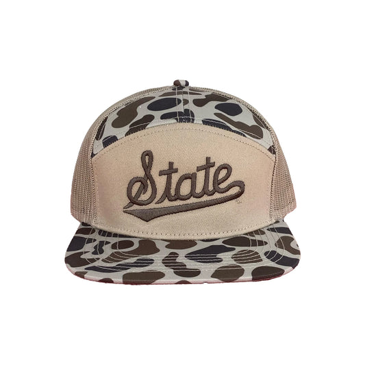 Speckle Bellies- MSU State Script 7 Panel, Camo