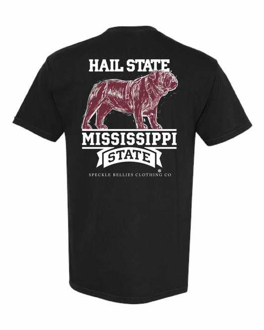 Speckle Bellies- MSU bulldog sketch/ black
