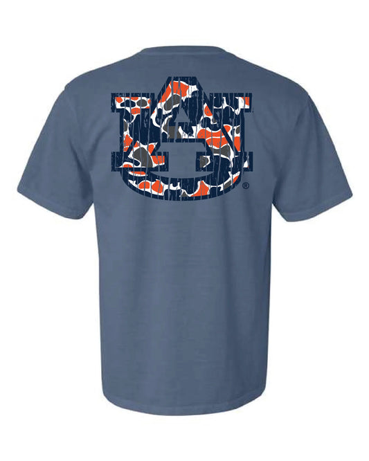 Speckle Bellies-Auburn AU Script Camo Tee