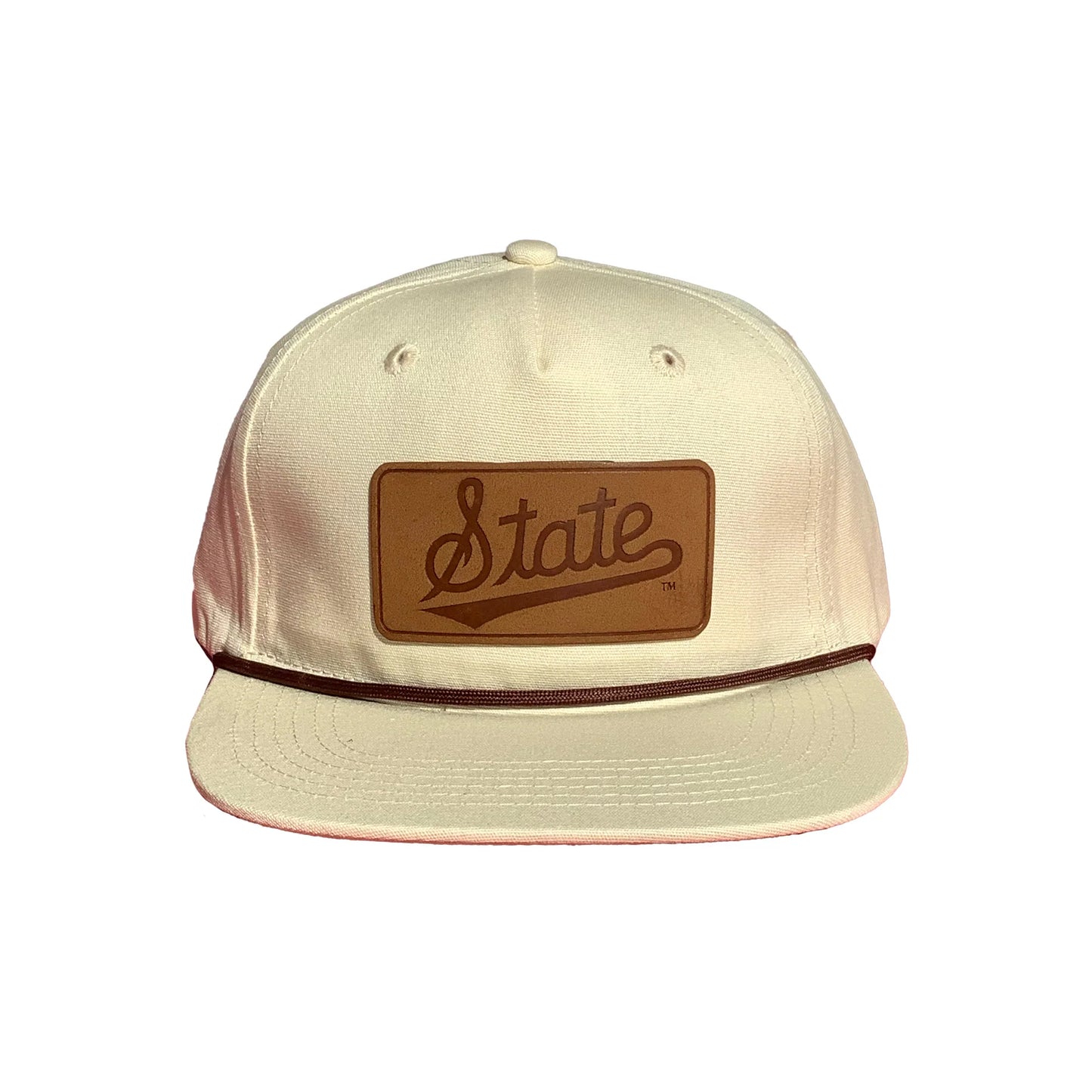 Speckle Bellies- MSU State Script Leather Patch