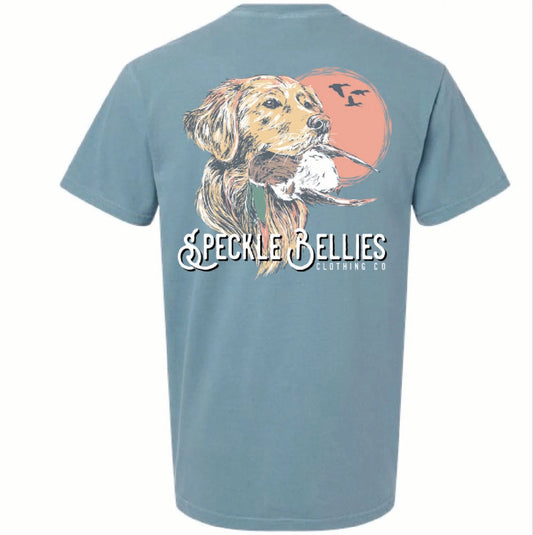 Speckle Bellies- Dog Duck Yellow Lab / ice blue