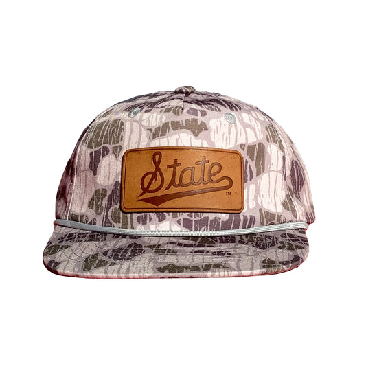 Speckle Bellies- State script leather patch, Deep Swamp Vein camo