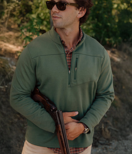 Southern Shirt Co.- Fleece Essential Quarter Zip, Mallard