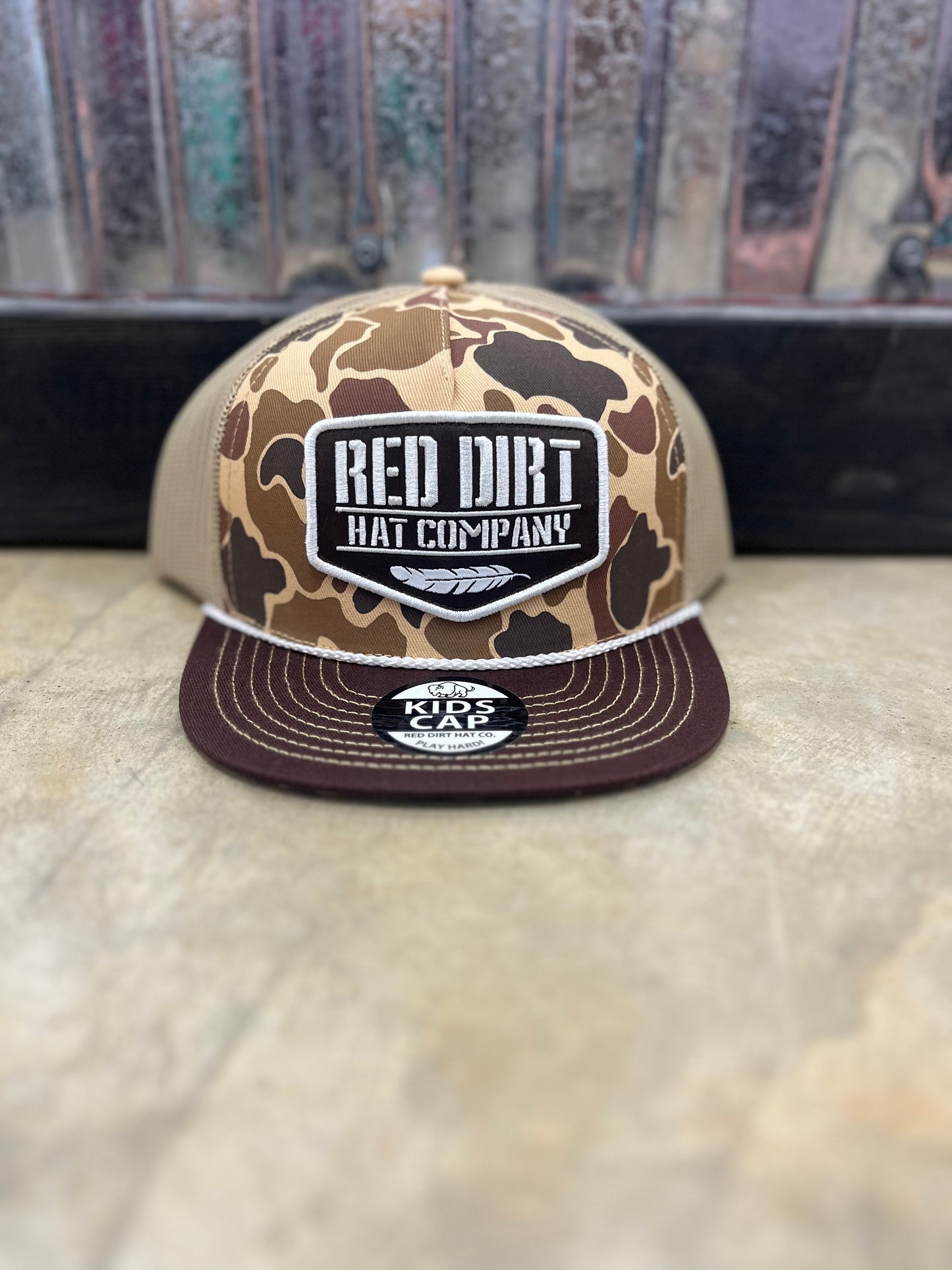 Red Dirt Hat Co.-Youth Duck Camo, Tan 5 Panel